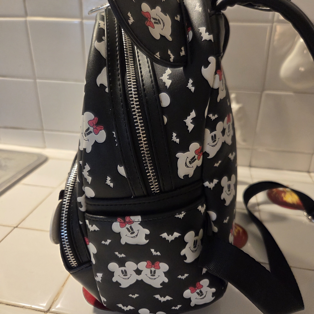 Loungefly Disney Mickey & Minnie Mouse Ghostly Glow-in-the-Dark Mini Backpack - Picture 4 of 9
